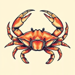 Neo-Traditional Crab Tattoo