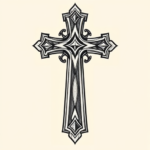 Neo-Traditional Cross Tattoo