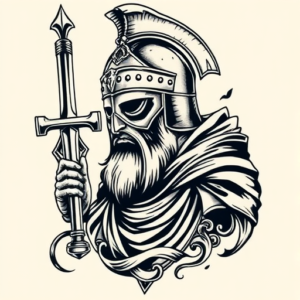 Neo-Traditional Crusader Tattoo