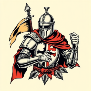 Neo-Traditional Crusader Tattoo