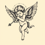 Neo-Traditional Cupid Tattoo