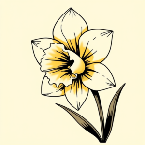 Neo-Traditional Daffodil Tattoo