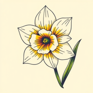 Neo-Traditional Daffodil Tattoo