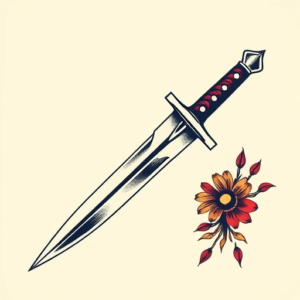 Neo-Traditional Dagger Tattoo