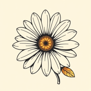 Neo-Traditional Daisy Tattoo