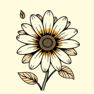 Neo-Traditional Daisy Tattoo
