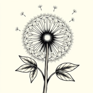 Neo-Traditional Dandelion Tattoo