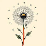 Neo-Traditional Dandelion Tattoo