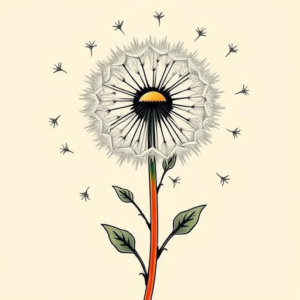 Neo-Traditional Dandelion Tattoo