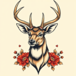 Neo-Traditional Deer Tattoo