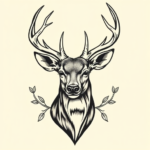 Neo-Traditional Deer Tattoo
