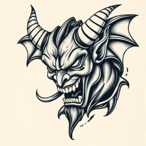 Neo-Traditional Demon Tattoo