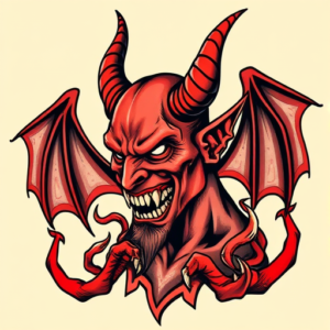 Neo-Traditional Devil Tattoo