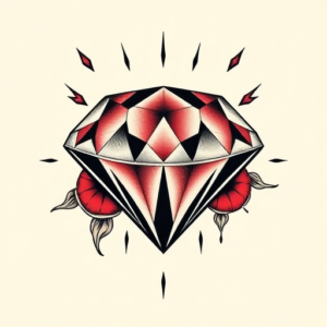 Neo-Traditional Diamond Tattoo