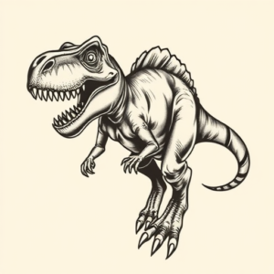 Neo-Traditional Dinosaur Tattoo
