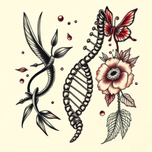 Neo-Traditional Dna Tattoo