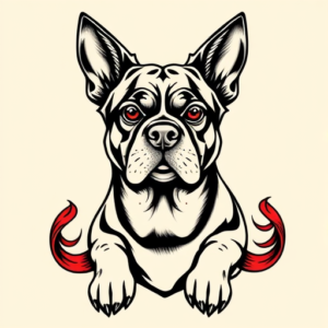 Neo-Traditional Dog Tattoo