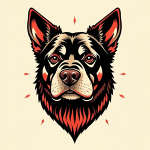 Neo-Traditional Dog Tattoo