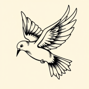 Neo-Traditional Dove Tattoo