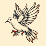 Neo-Traditional Dove Tattoo