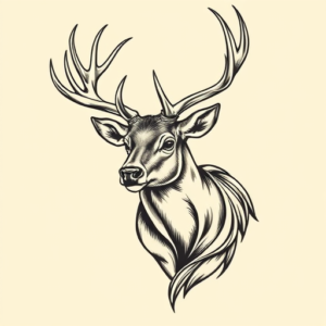 Neo-Traditional Elk Tattoo