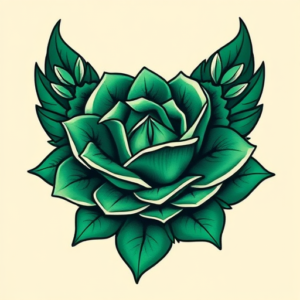 Neo-Traditional Emerald Tattoo