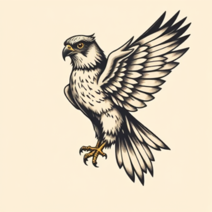 Neo-Traditional Falcon Tattoo