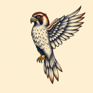 Neo-Traditional Falcon Tattoo