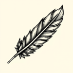 Neo-Traditional Feather Tattoo
