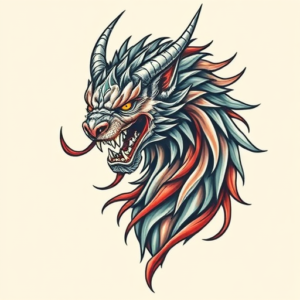 Neo-Traditional Fenrir Tattoo