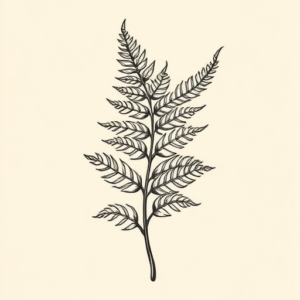 Neo-Traditional Fern Tattoo