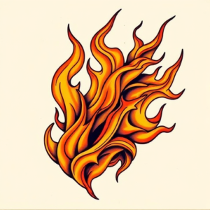 Neo-Traditional Fire Tattoo