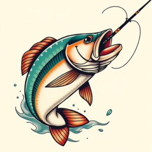 Neo-Traditional Fishing Tattoo