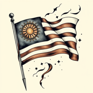 Neo-Traditional Flag Tattoo