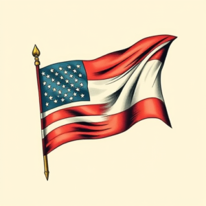 Neo-Traditional Flag Tattoo