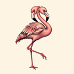 Neo-Traditional Flamingo Tattoo