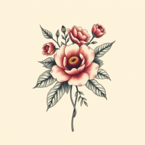 Neo-Traditional Floral Tattoo