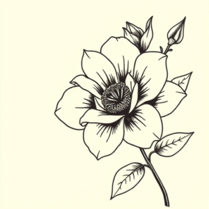 Neo-Traditional Flower Tattoo