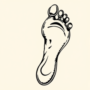 Neo-Traditional Footprint Tattoo