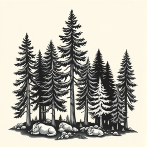 Neo-Traditional Forest Tattoo