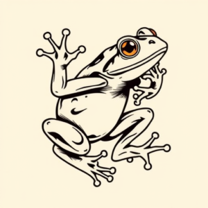 Neo-Traditional Frog Tattoo