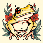 Neo-Traditional Frog Tattoo