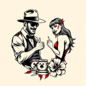 Neo-Traditional Gambling Tattoo