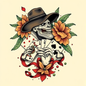 Neo-Traditional Gambling Tattoo