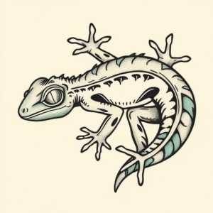 Neo-Traditional Gecko Tattoo