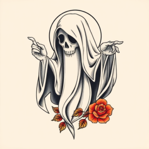 Neo-Traditional Ghost Tattoo