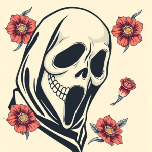 Neo-Traditional Ghostface Tattoo