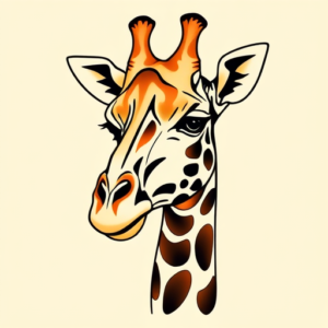 Neo-Traditional Giraffe Tattoo