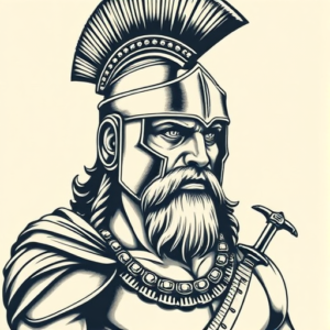 Neo-Traditional Gladiator Tattoo