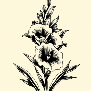 Neo-Traditional Gladiolus Tattoo